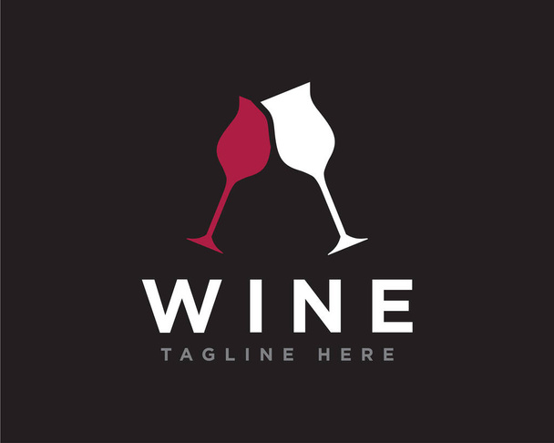 Vector de diseño de logotipo de vino y bar - Vector, imagen