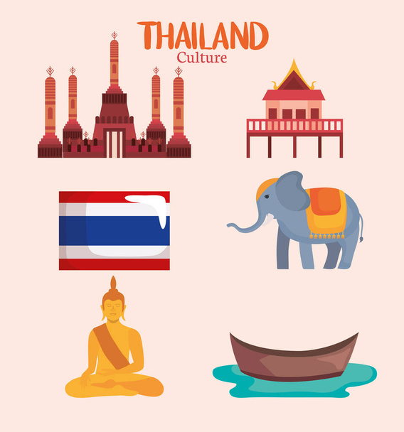 Thajská sada symbolů - Vektor, obrázek