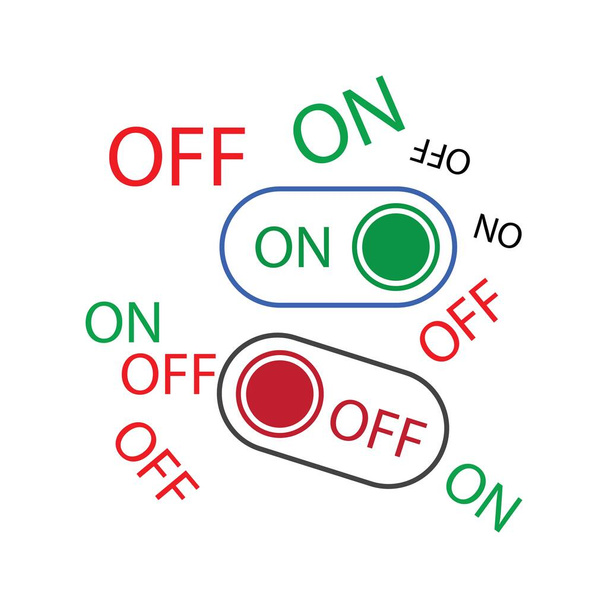 Illustration de conception vectorielle d'icône de bouton hors tension - Vecteur, image