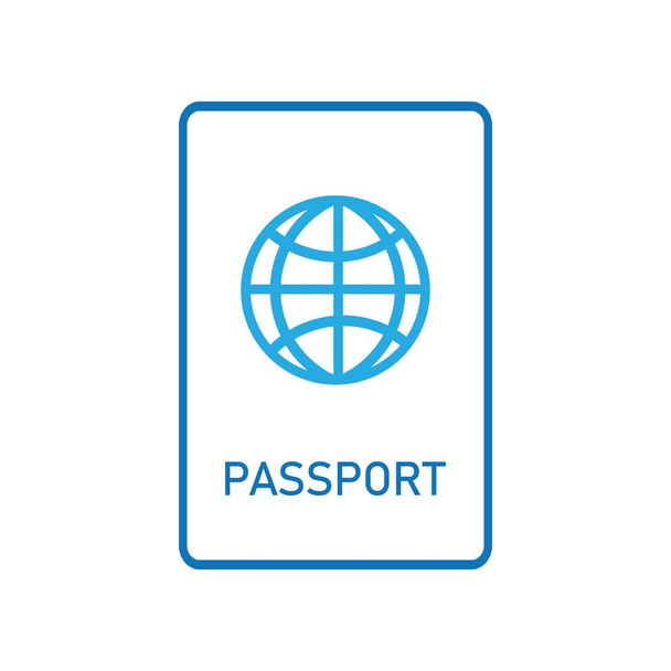 Pasaporte Icono Vector Logo Templat - Vector, imagen