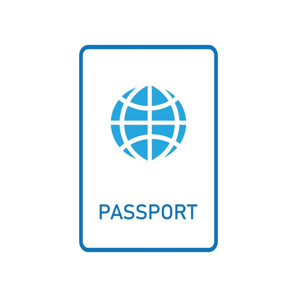 Passaporte Icon Vector Logo Templat - Vetor, Imagem