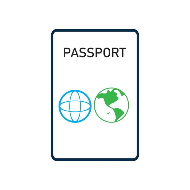 Pasaport Simgesi Vektör Logo Şablonu - Vektör, Görsel