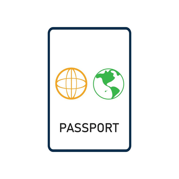 Pasaporte Icono Vector Logo Templat - Vector, imagen