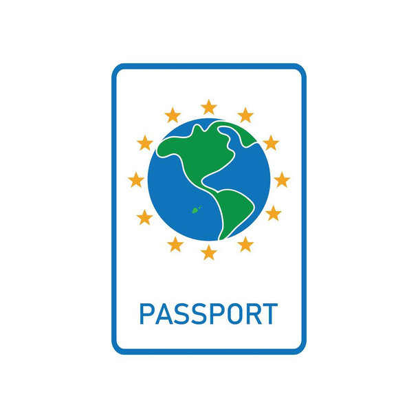 Paspoort Icon Vector Logo Templat - Vector, afbeelding