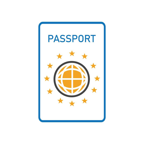 パスポートアイコンベクトルロゴテンプレート - ベクター画像