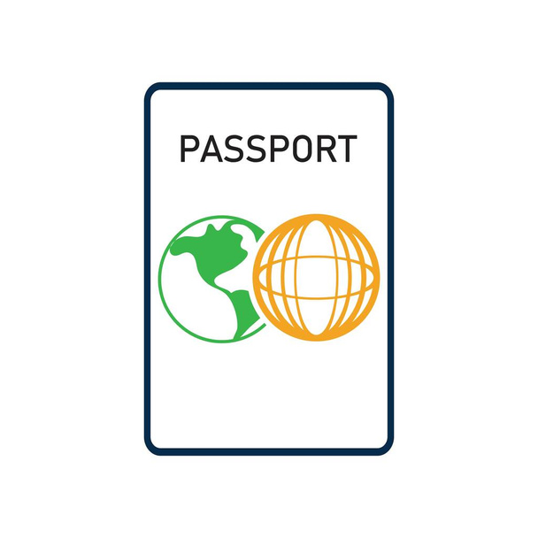 Pasaport Simgesi Vektör Logo Şablonu - Vektör, Görsel