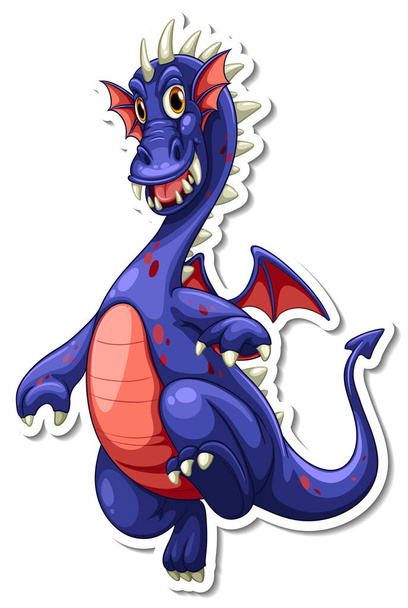 Фантастичний дракон персонаж мультфільм наклейка ілюстрація
 - Вектор, зображення