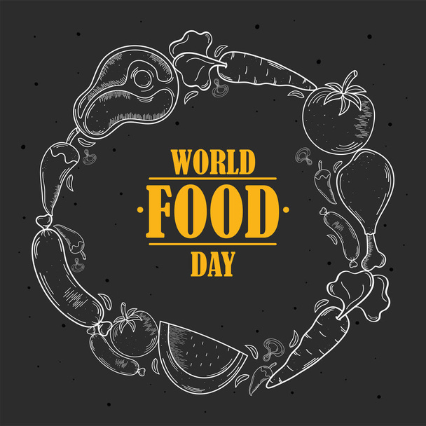Σημαιοφόρος παγκόσμιας ημέρας τροφίμων - Διάνυσμα, εικόνα