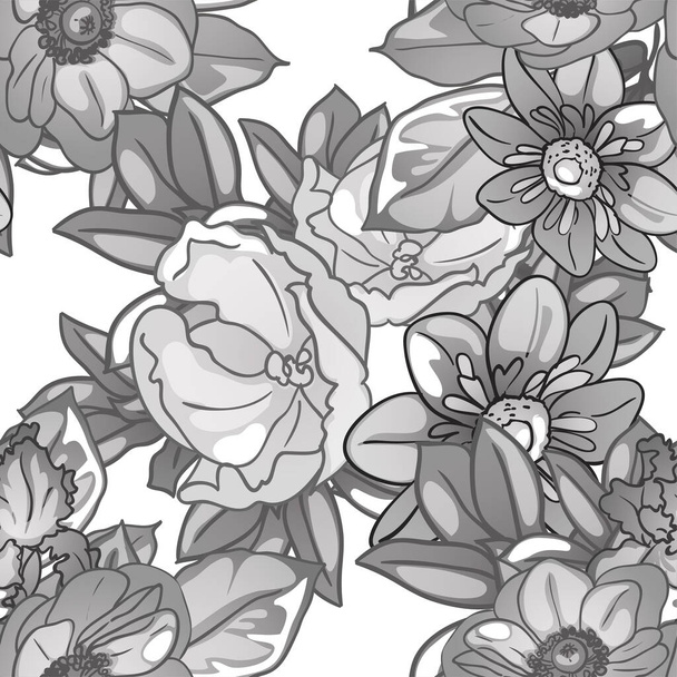 Seamless pattern with beautiful floral elements - Vektor, kép