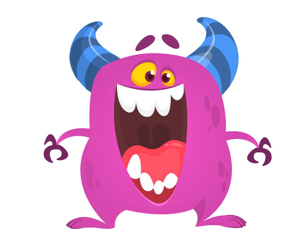 Cute tiny monster surprised. Cartoon character - Vektor, Bild