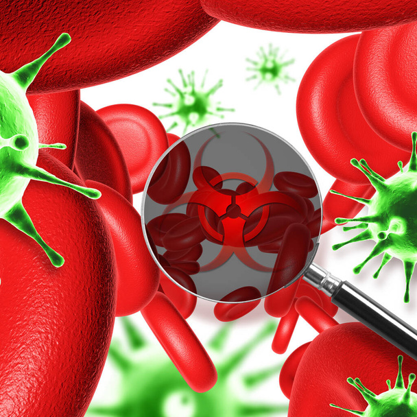 Dangerous corona virus, SARS pandemic risk concept. 3D illustration - Photo, Image