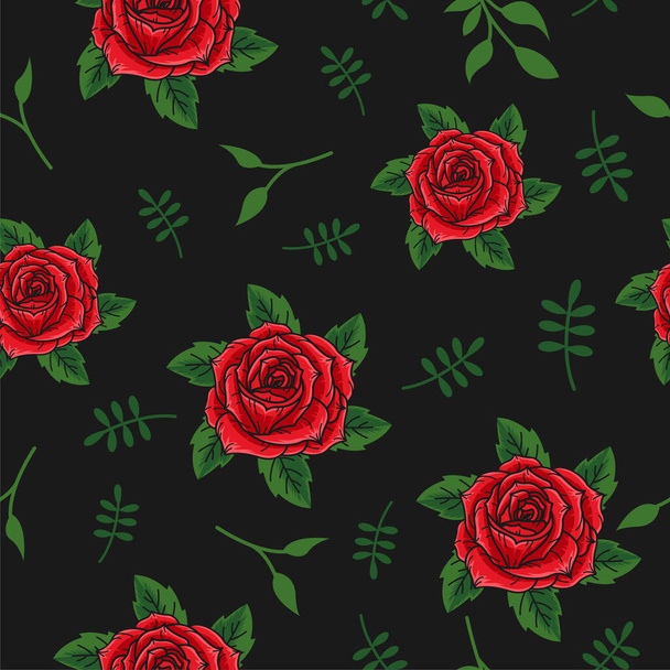 Beautiful rosses pattern illustrations. - Вектор,изображение