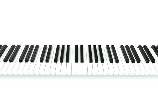 ピアノキーボード3Dレンダリングイラスト - 写真・画像