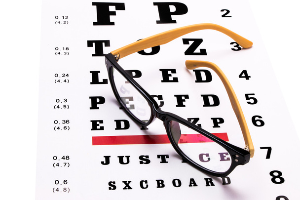Lunettes et eye chart
 - Photo, image