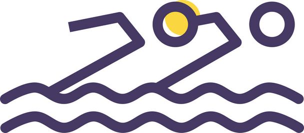 иконка олимпийских игр по водным видам спорта в стиле заполненного контура - Вектор,изображение