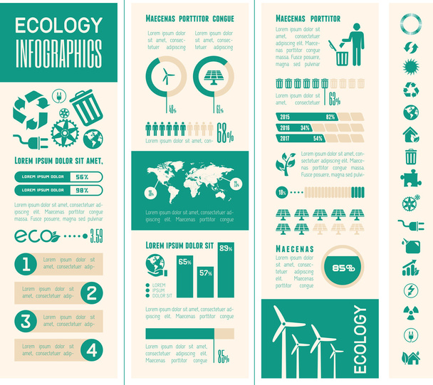 ekoloji infografik şablon. - Vektör, Görsel