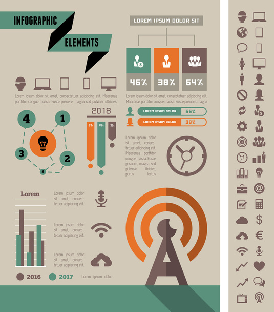 IT Industry Infographic Elements - Wektor, obraz