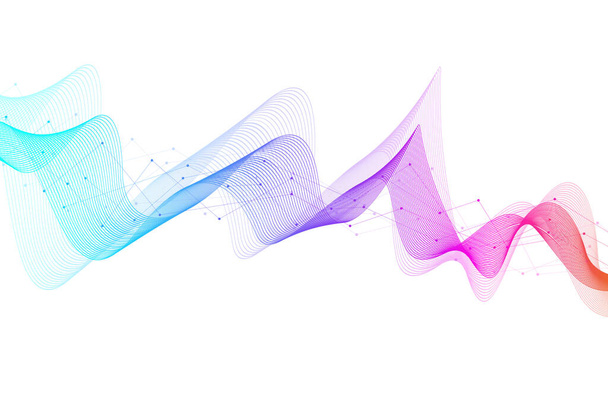 Abstract colorful wave lines background. Geometric template for your design brochure, flyer, report, website, banner, illustration - Fotografie, Obrázek