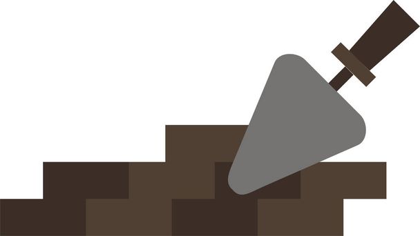 икона каменщика в плоском стиле - Вектор,изображение