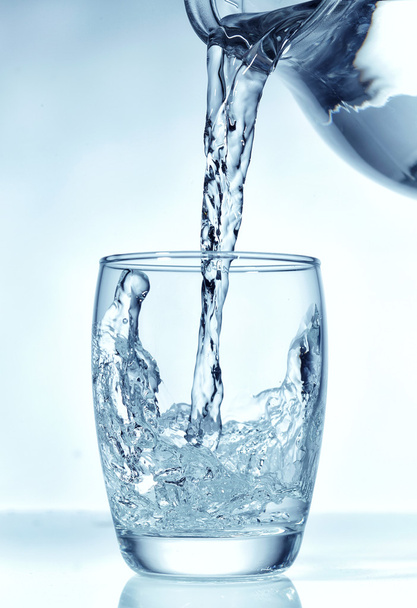 Fresh water pouring into glass - Photo, Image