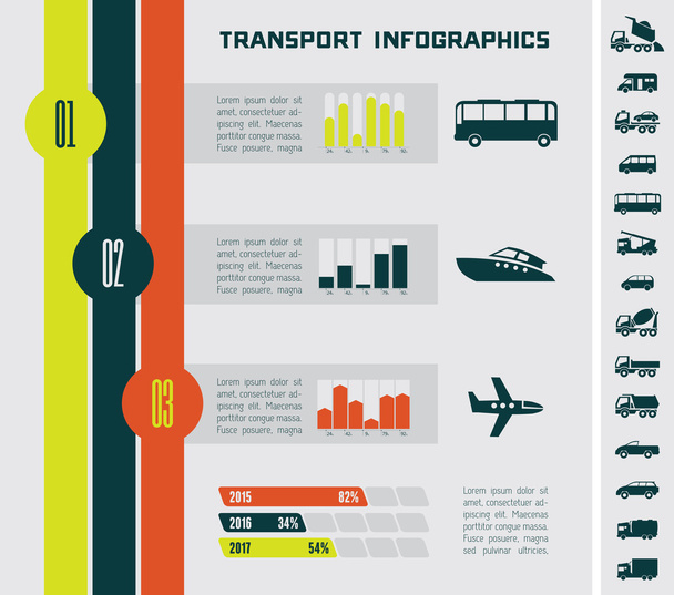 Transportation Infographic Template. - Vektor, Bild