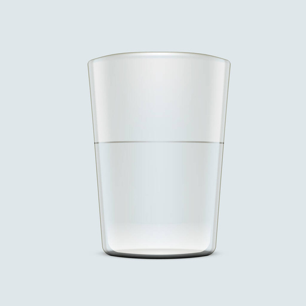 3D Glass Of Water On White Background - Вектор, зображення