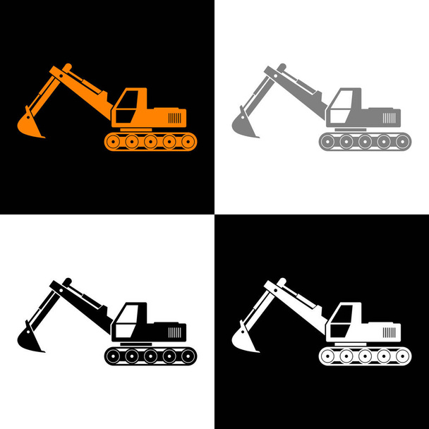 Excavator icon set, vector illustration - Vector, Image