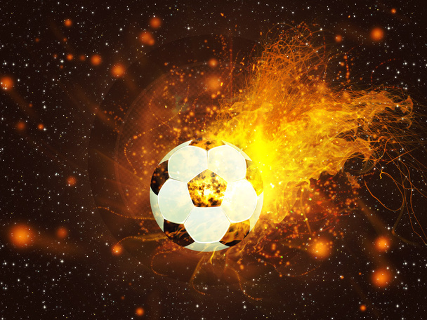 Fußball im Feuer - Foto, Bild