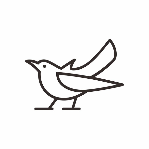 Ligne simple Illustration d'oiseau. Icône symbole logo design - Vecteur, image