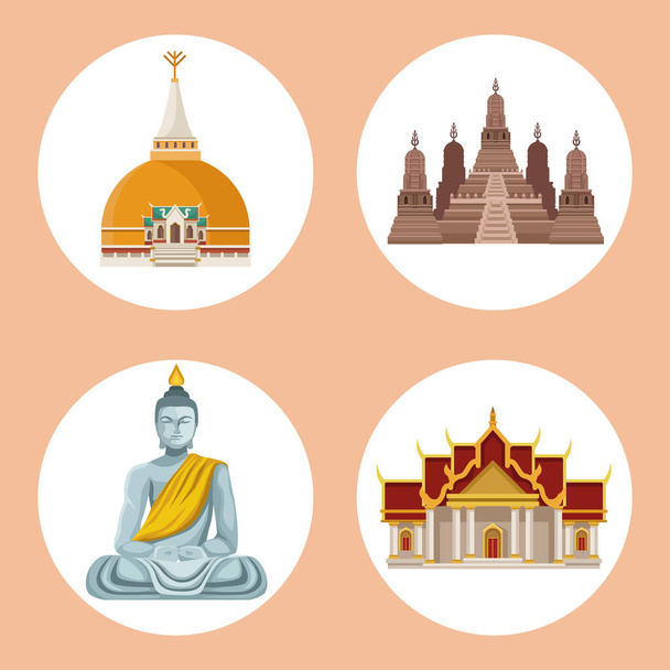 iconos krathong de cuatro aleación - Vector, Imagen