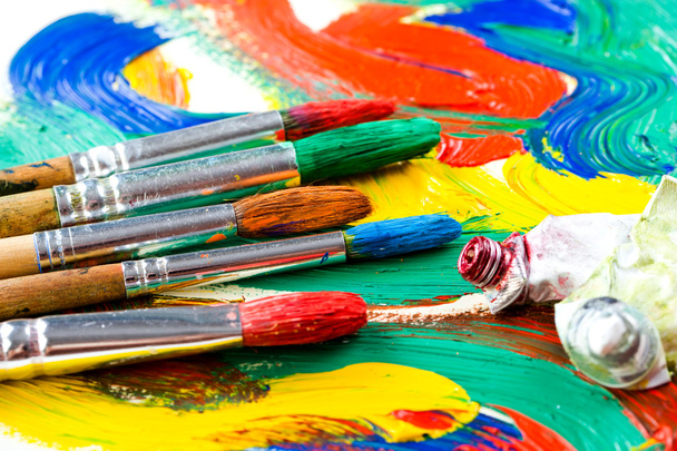 Paints and brushes - Fotó, kép