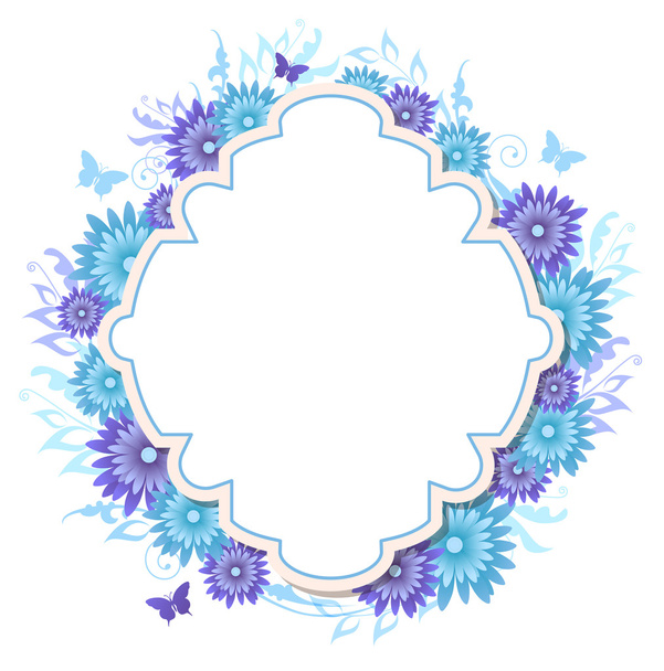 Background with blue flowers - Vektor, kép