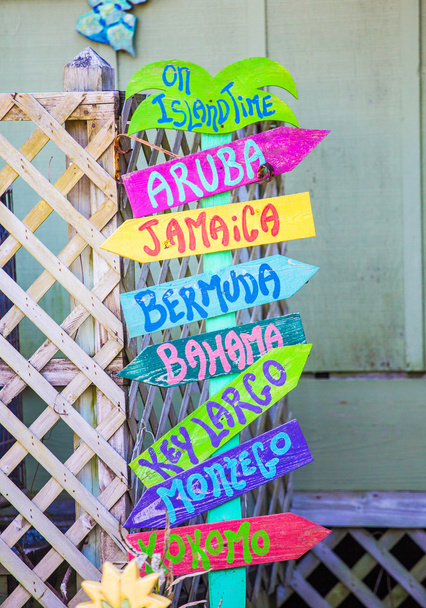 Colorful Beach Sign - Photo, Image