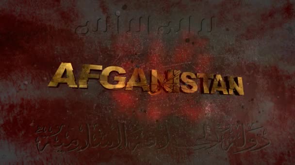 Pomalý pohyb přerušujícího afghánského textu odrážky Isis - Záběry, video