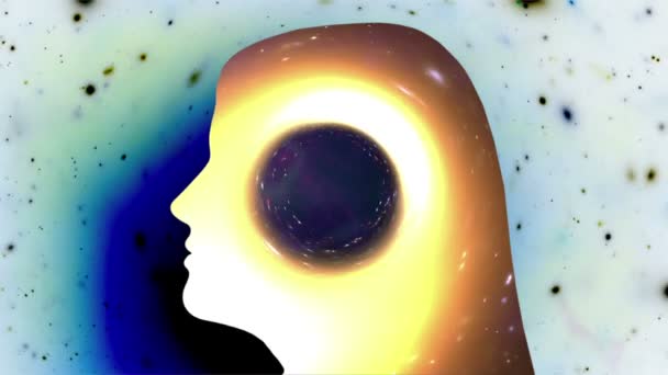 Surreal Colorful  Portrait of  Woman silhouette - Footage, Video