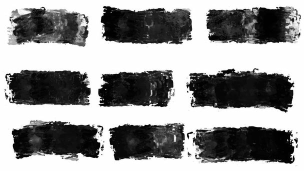 Grand ensemble de pinceau noir, bannière, étiquette, pour votre conception, vecteur - Vecteur, image