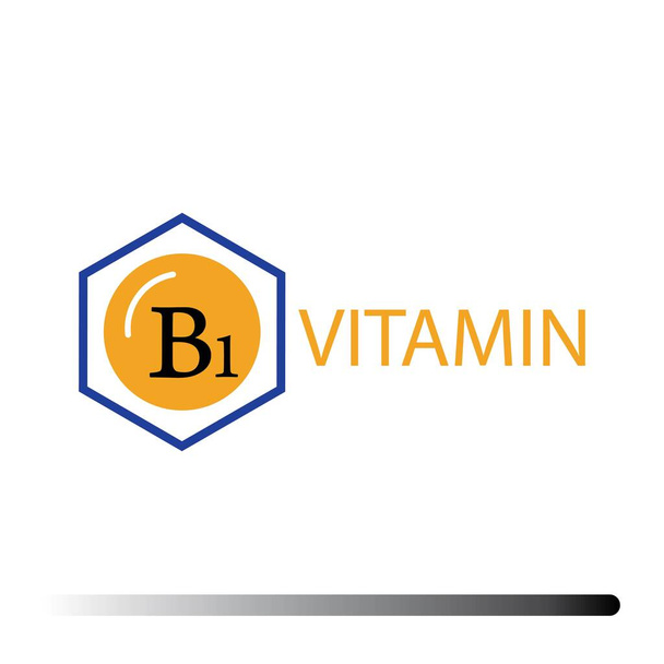 Vitamine B1. Gezondheidssymbool van thiamine. Natuurlijke chemische b1-vitamine - Vector, afbeelding