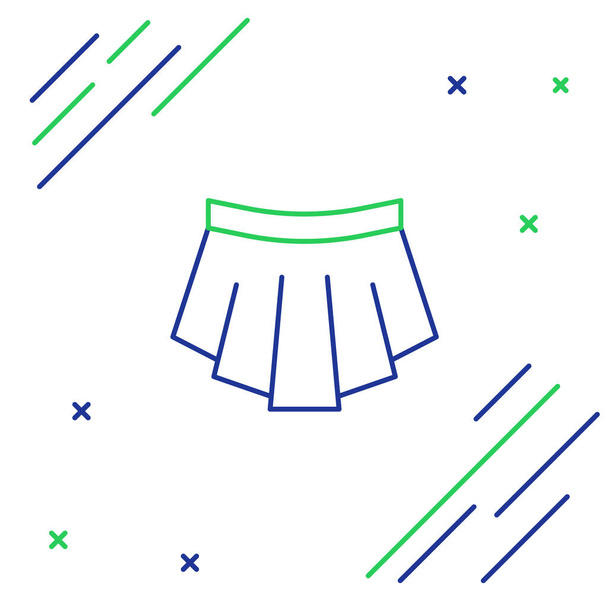 Line Skirt icoon geïsoleerd op witte achtergrond. Kleurrijk concept. Vector - Vector, afbeelding