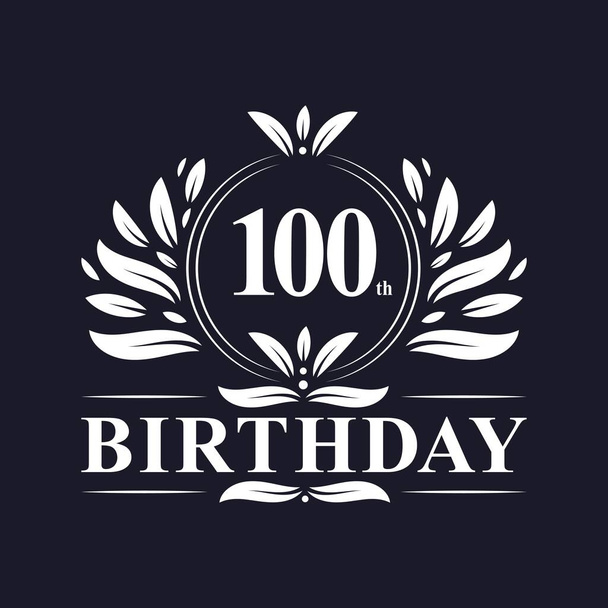 100 Jahre Geburtstagslogo, Luxus 100. Geburtstag Design-Feier. - Vektor, Bild