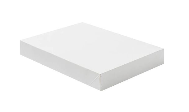 White cardboard paper box for products design mock-up isolated on white background - Photo, Image