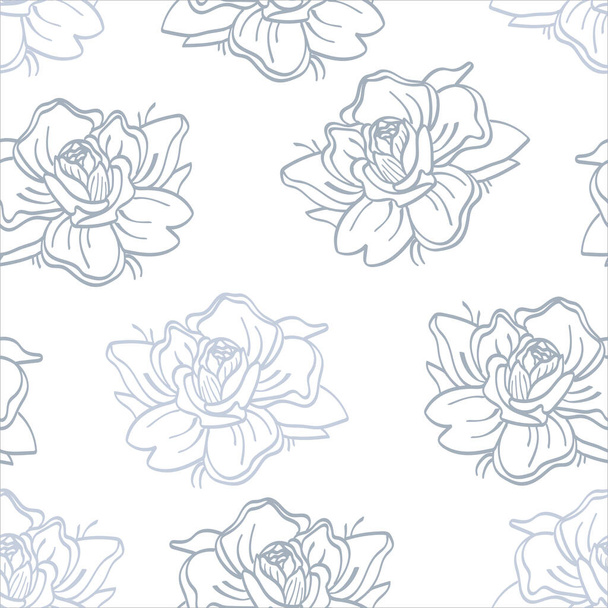 Vektorbild einer Rosenblüte mit Blättern. Botanische Illustration. Design für Drucke, Tattoos, Aufkleber, Postkarten, Logos. - Vektor, Bild
