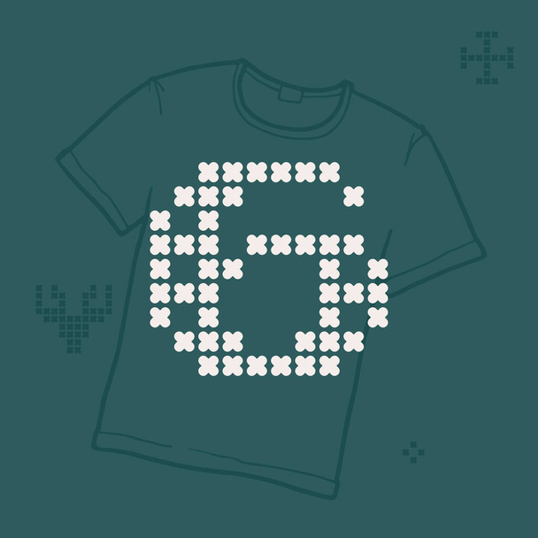 Το λογότυπο νούμερο έξι είναι φτιαγμένο από χοντρά στρογγυλά πλεκτά. Επίπεδη στυλ γράμματα με μια σειρά από εικονίδια μπόνους. Ιδανικό για το 2022 το νέο έτος, άσχημο πουλόβερ κόμμα, χριστουγεννιάτικα σουβενίρ σχεδιασμό σαν ένα T-shirt. - Διάνυσμα, εικόνα