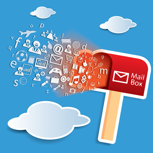 Network Connectivity to mail box concept vector - Vector, Image