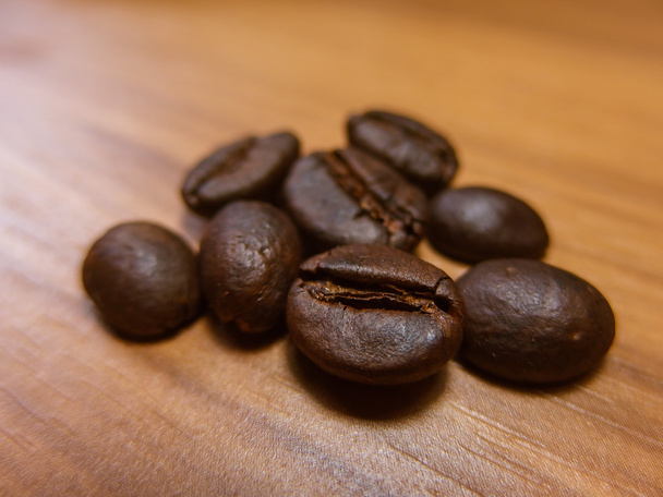 Coffee Beans on Table Closeup - Photo, Image