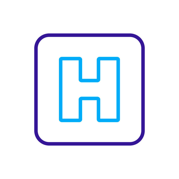 病院のベクトルアイコン。医学と医療、医療支援のサイン。医療ウェブサイトやアプリのデザイン、ロゴ、アプリ、 UIのグラフシンボル - ベクター画像