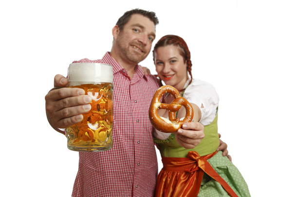 pár v tradiční bavorské kroje - Fotografie, Obrázek
