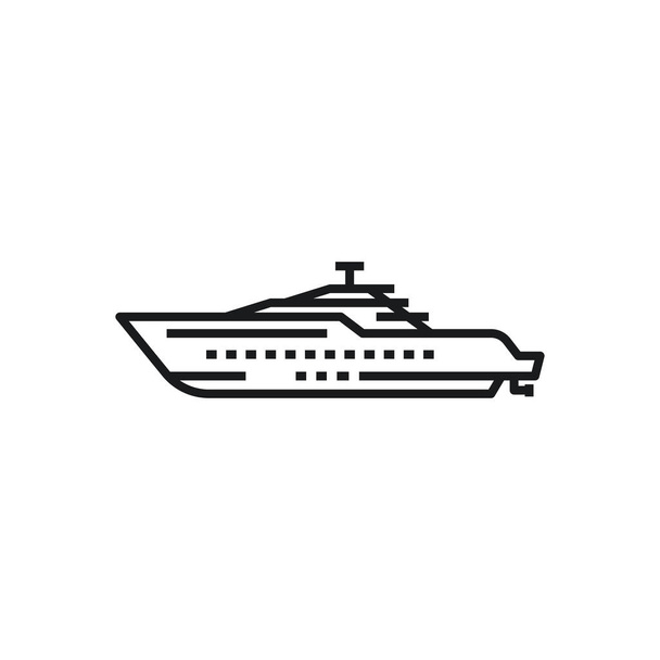 jachta plachtění vektorový obrys styl, linka ikona izolované na průhledném pozadí. boční pohled - Vektor, obrázek