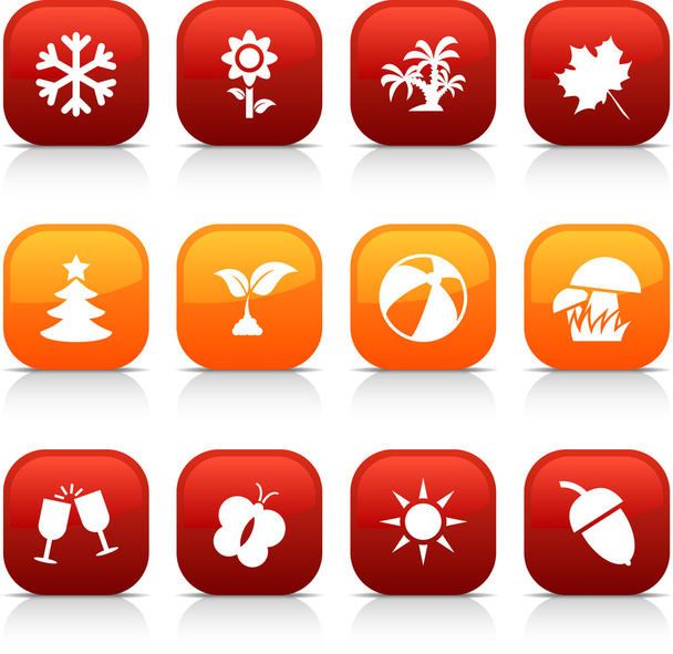 Seasons buttons. - Vecteur, image