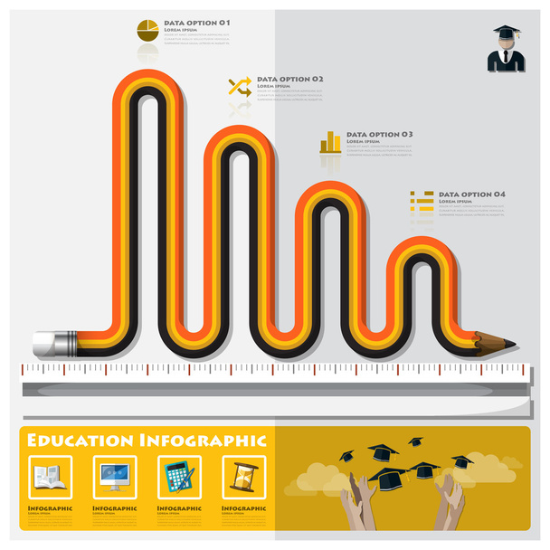Education And Graduation Learning Infographic - Wektor, obraz