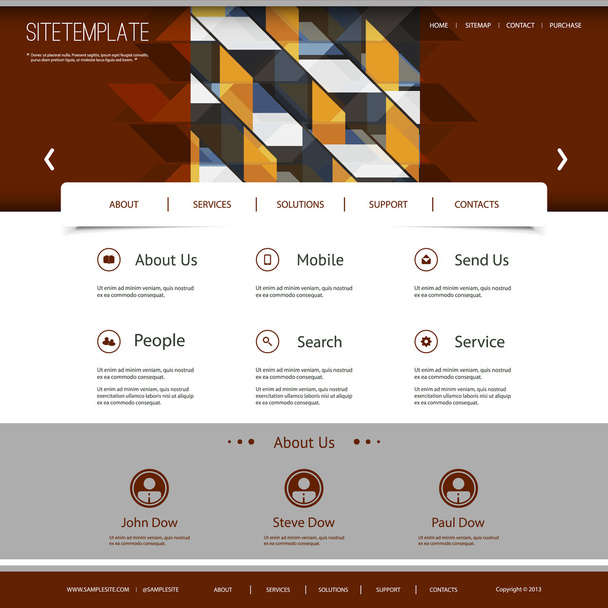 Website Template with Abstract Pattern Design - Vetor, Imagem
